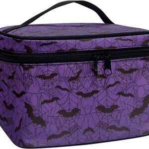 Makeup Bag Travel Cosmetic Bag Toiletry Case Purple Large Capacity for Women Lad